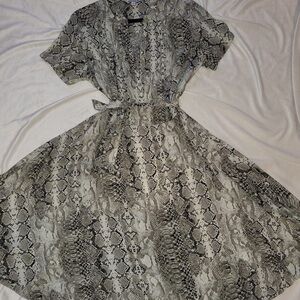 Nannette Gray Snake Print Midi Dress